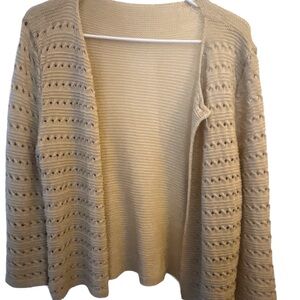 Women's Beige Open-Front Sweater